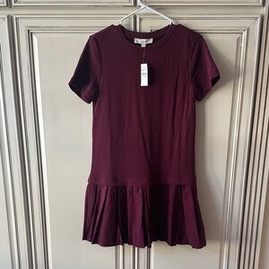 LOFT Deep Burgundy Casual Dress